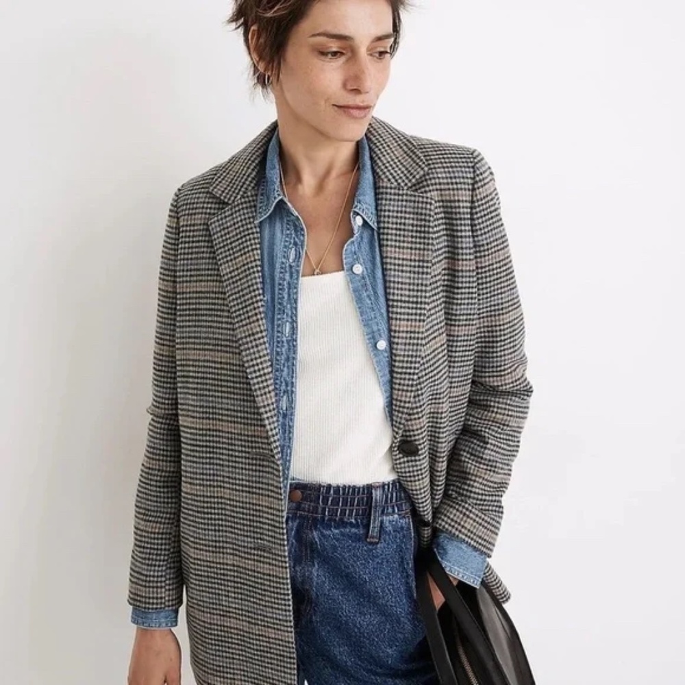 Madewell Dorset Blazer in Browne Plaid (L)